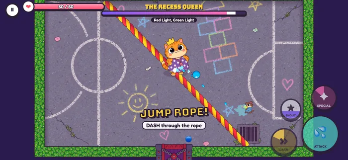 Gameplay screenshot: fighting The Recess Queen.