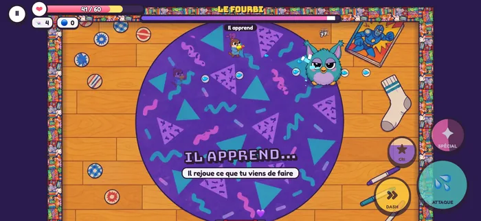 Capture du jeu : combat contre Le Fourbi.