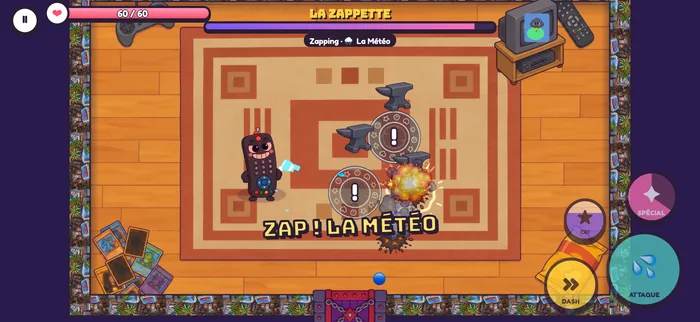 Capture du jeu : combat contre La Zappette.